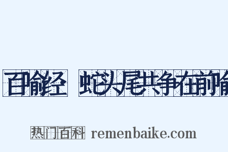 百喻经·蛇头尾共争在前喻是什么意思的图片
